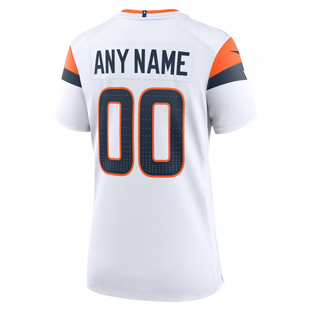 Denver Broncos Nike Women's Custom Game Jersey - White-GridironStore